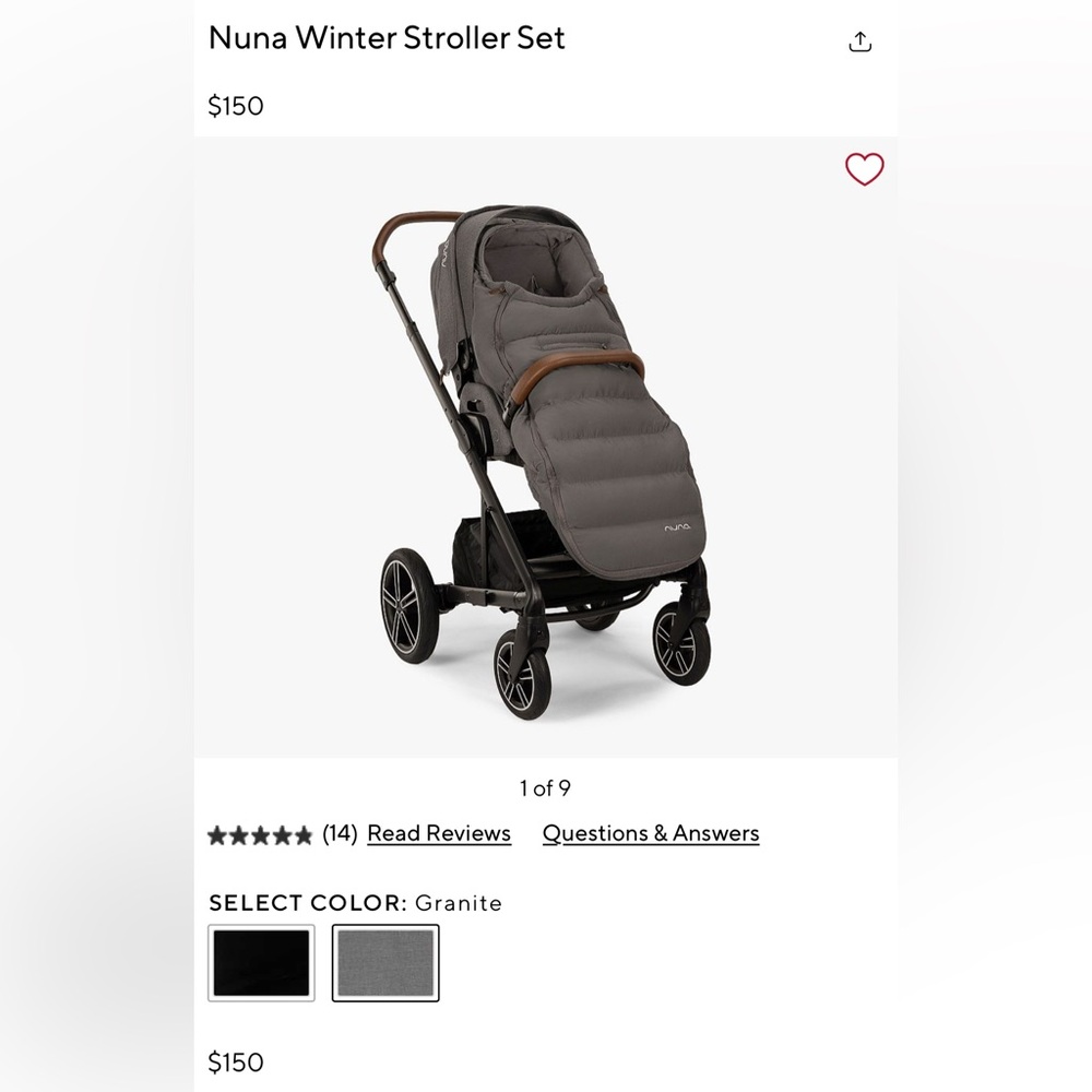 Nuna Winter Stroller Set- Granite